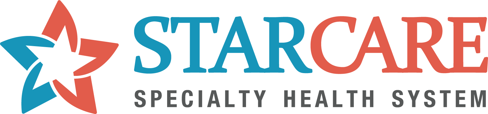 Starcare_4C-Full-Mark_NEWCOLORS_trans Blue and Coral Star Care Logo